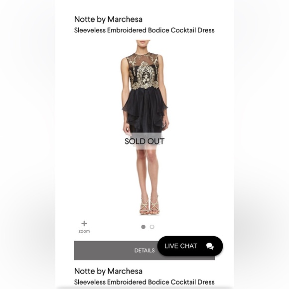 Marchesa Notte Size 8 Black and Gold Cocktail Dress - Picture 2 of 8